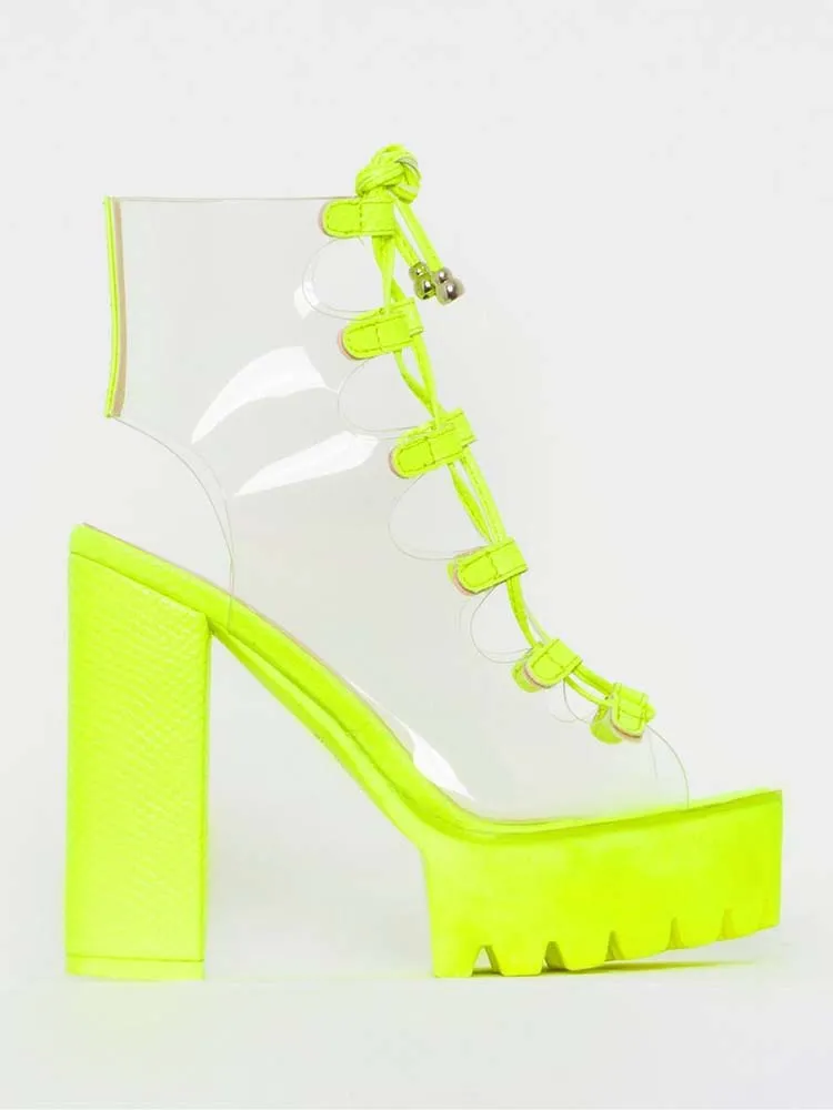 Amozae-Transparent Lace-up Sandals