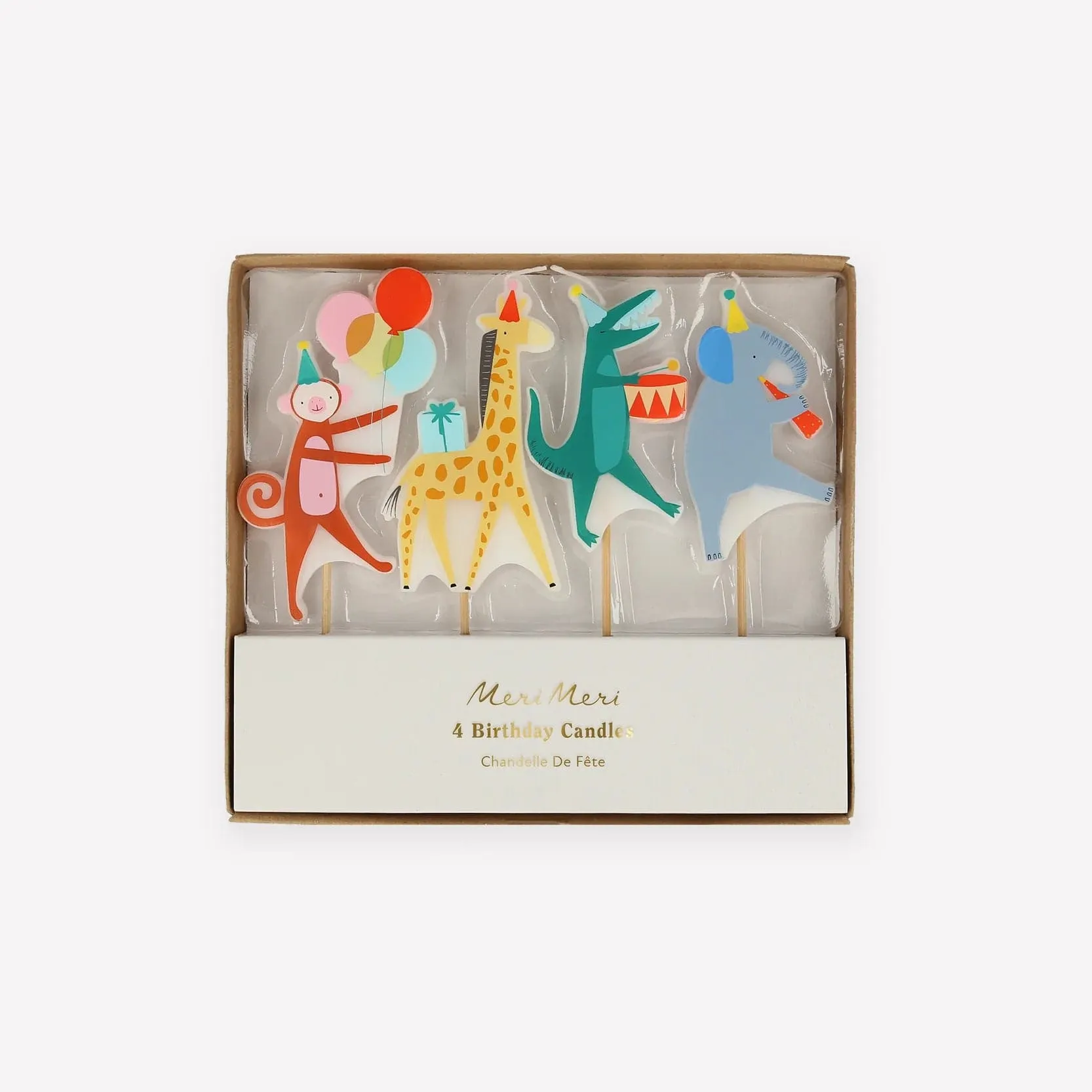 Animal Parade Party Candles x 4