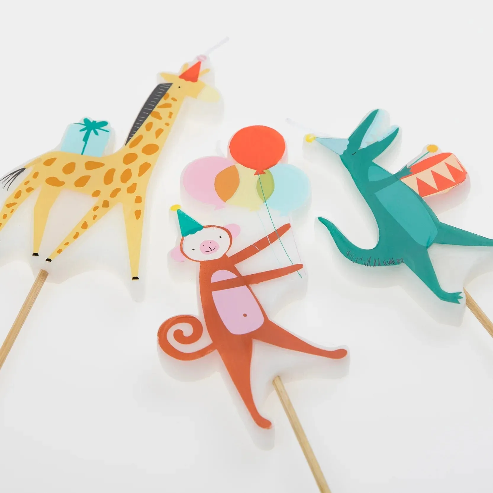 Animal Parade Party Candles x 4