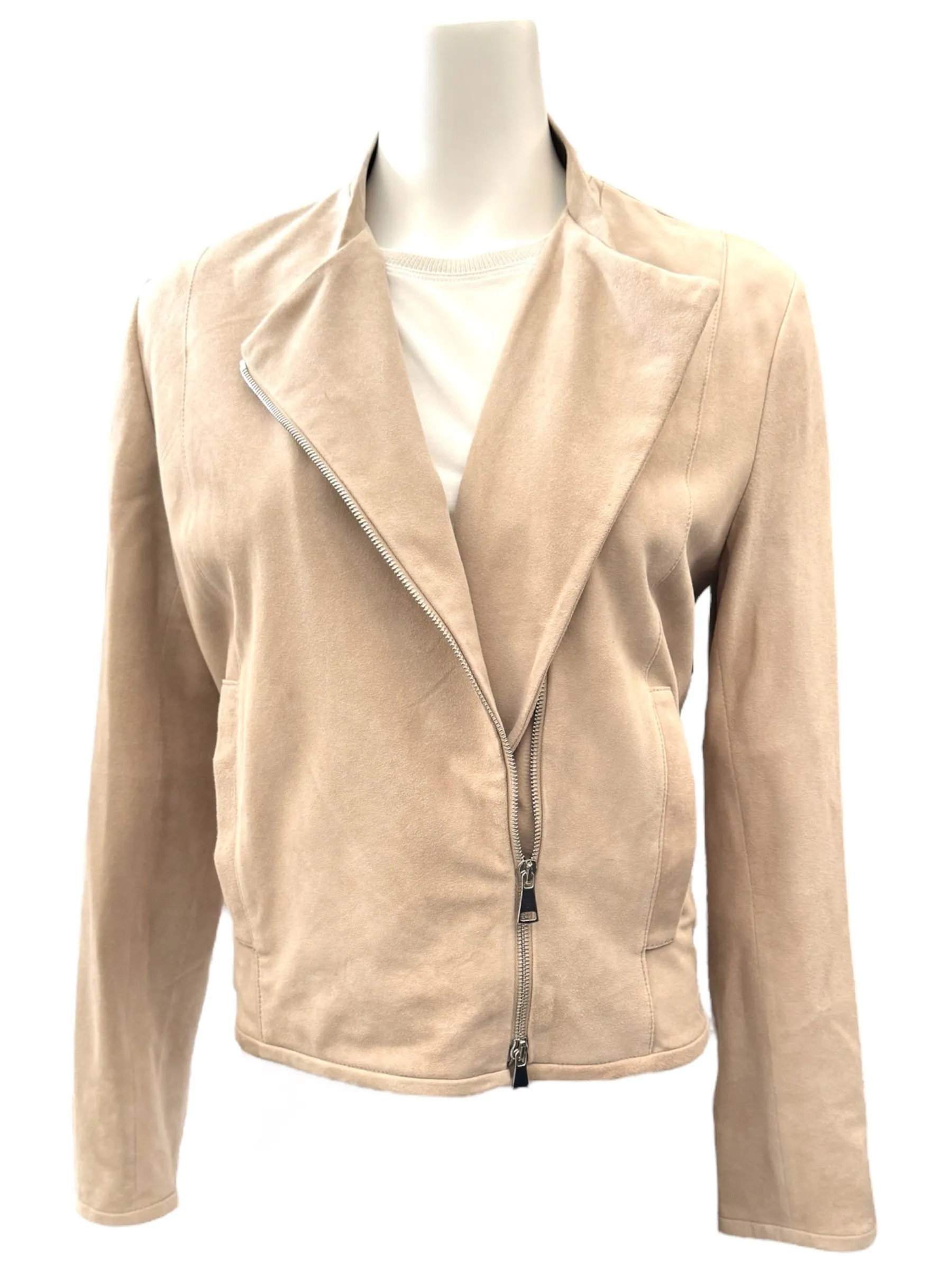 Antonelli Goffy Suede Moto Jacket Beige