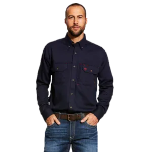 Ariat Flame Resistant Navy Solid Vent Work Shirt