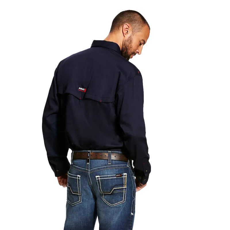 Ariat Flame Resistant Navy Solid Vent Work Shirt