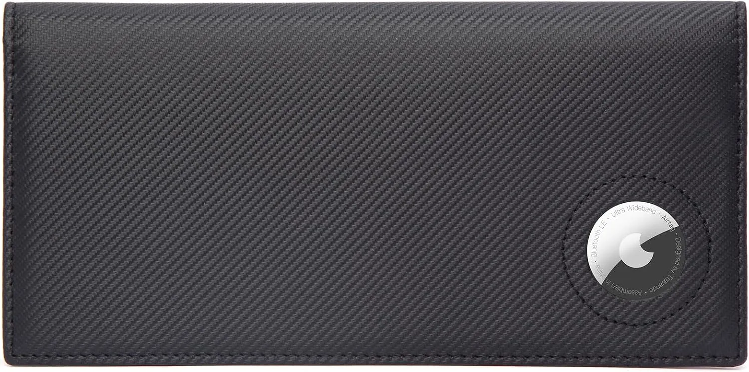 BISON DENIM RFID Bifold Wallets Slim Credit Card Wallet Real Leather Mens Long Wallet with Zipper Coin Pocket (W4470-Blue)