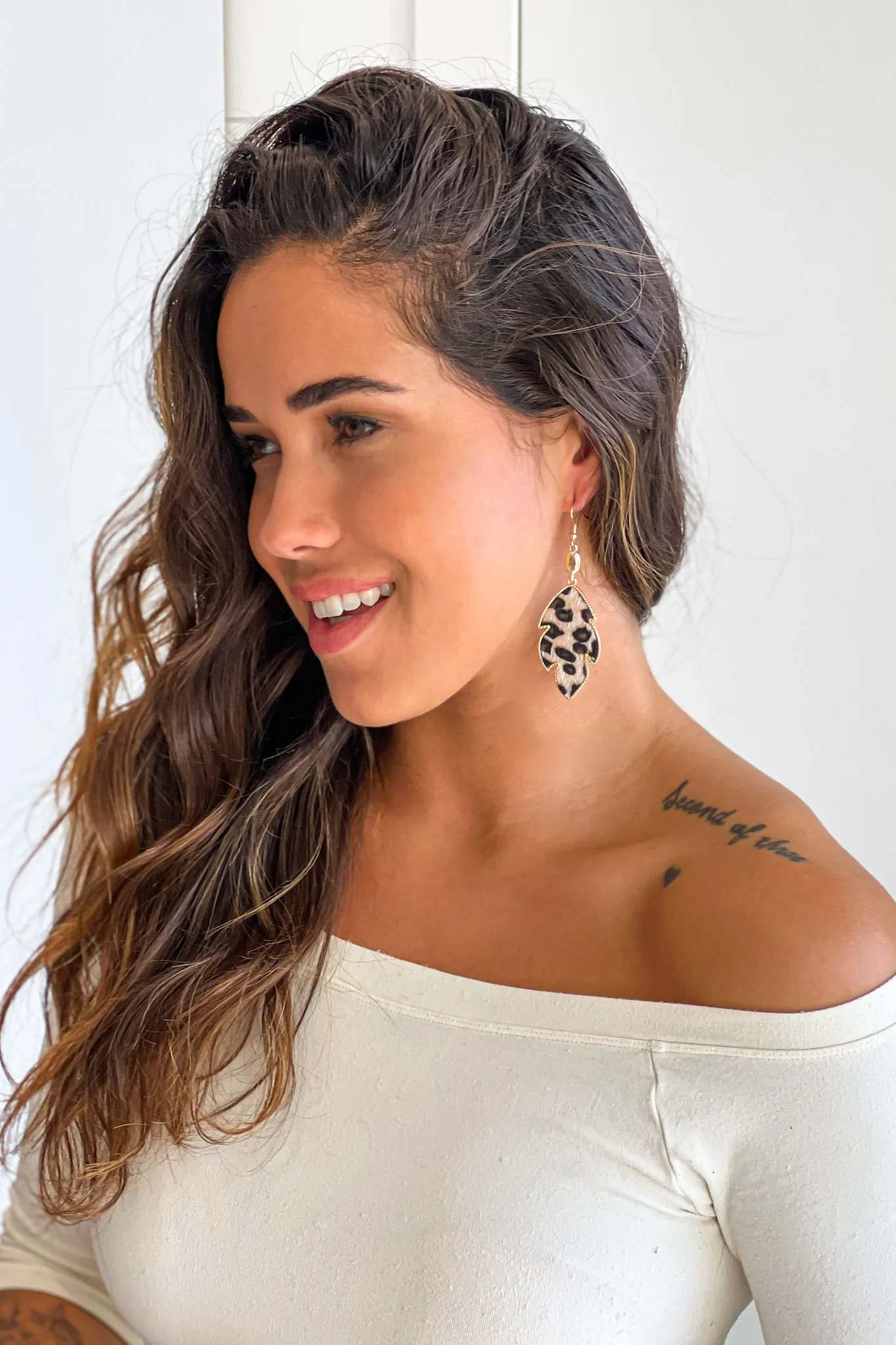 Brown Animal Print Earrings