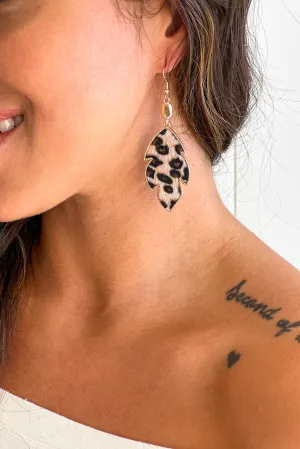 Brown Animal Print Earrings