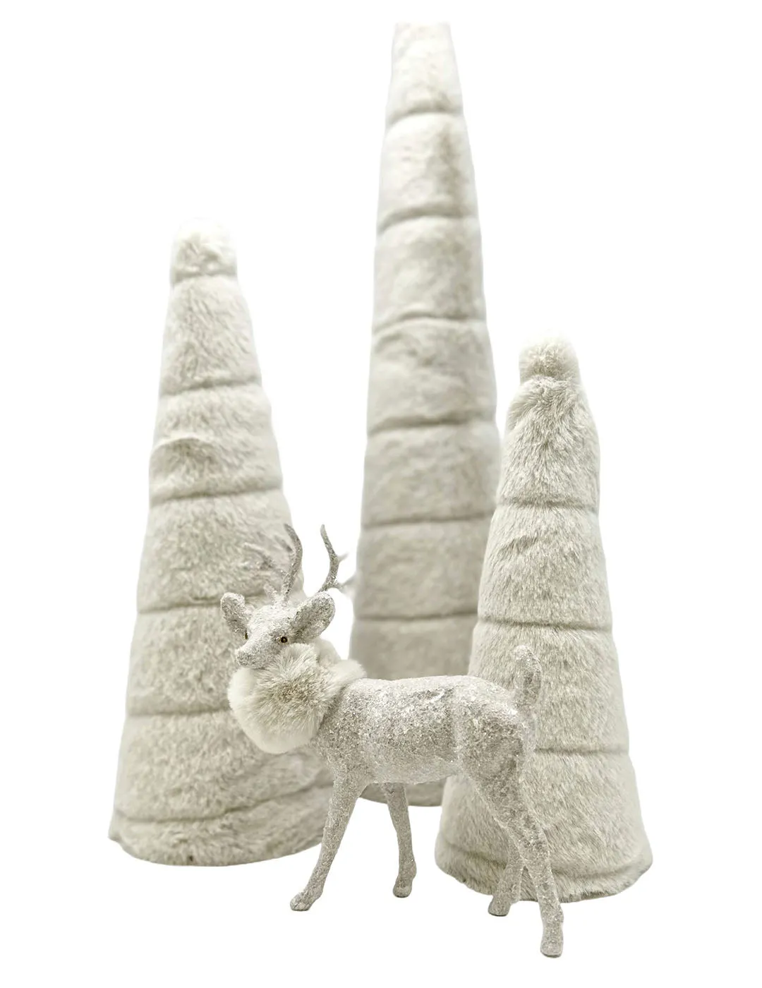 Cone 11" Tree - Small, Dove Channeled Fur