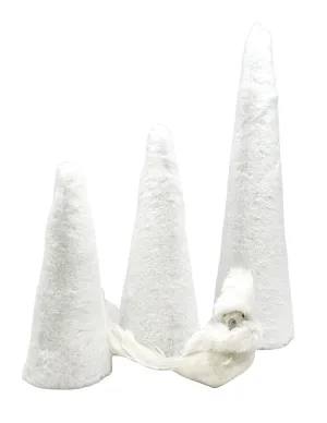 Cone 20" Tree - Large, White Fur