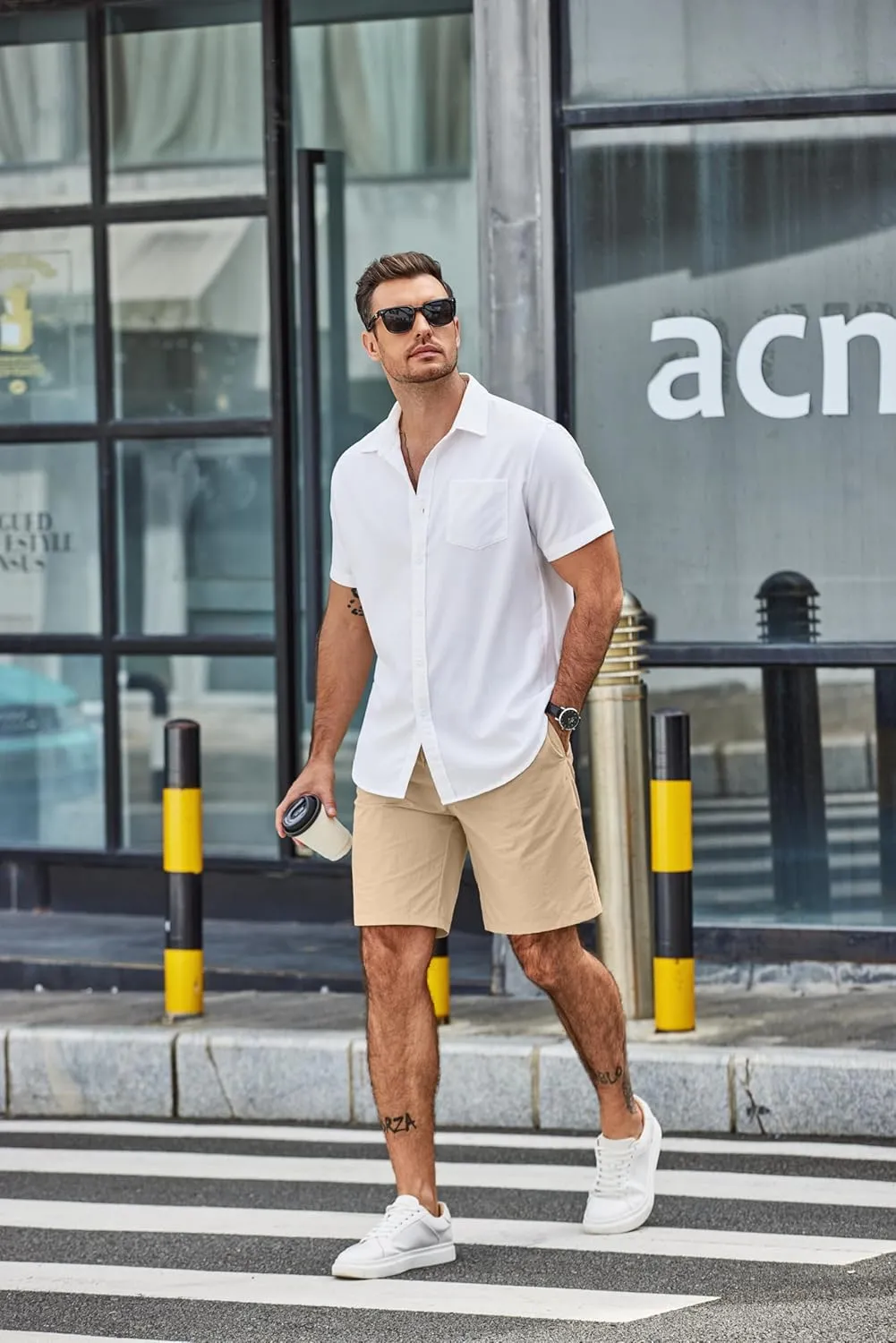 COOFANDY Men's Casual Shorts Elastic Waist Drawstring Lightweight Dry Quick Summer Beach Shorts