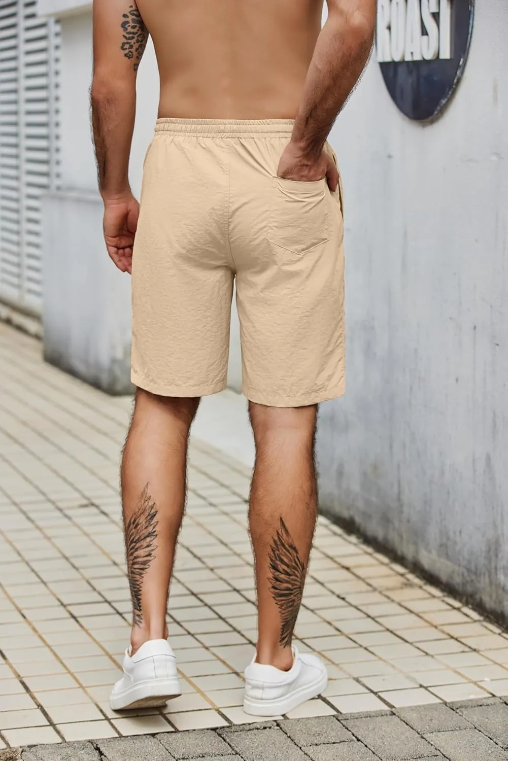 COOFANDY Men's Casual Shorts Elastic Waist Drawstring Lightweight Dry Quick Summer Beach Shorts