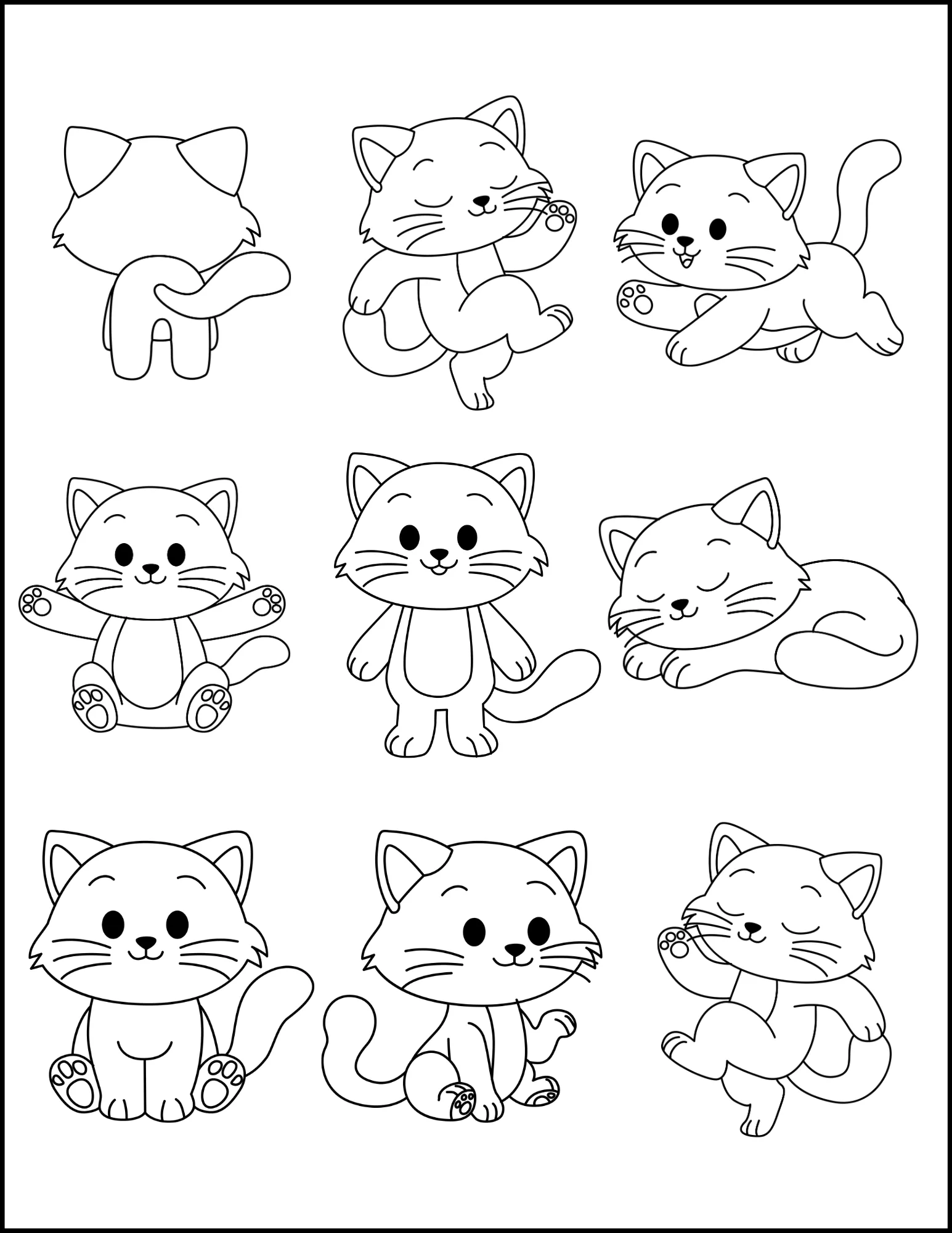 Cute Animals: Printable Coloring Book – Kittens, Ducklings, Foxes, and More!