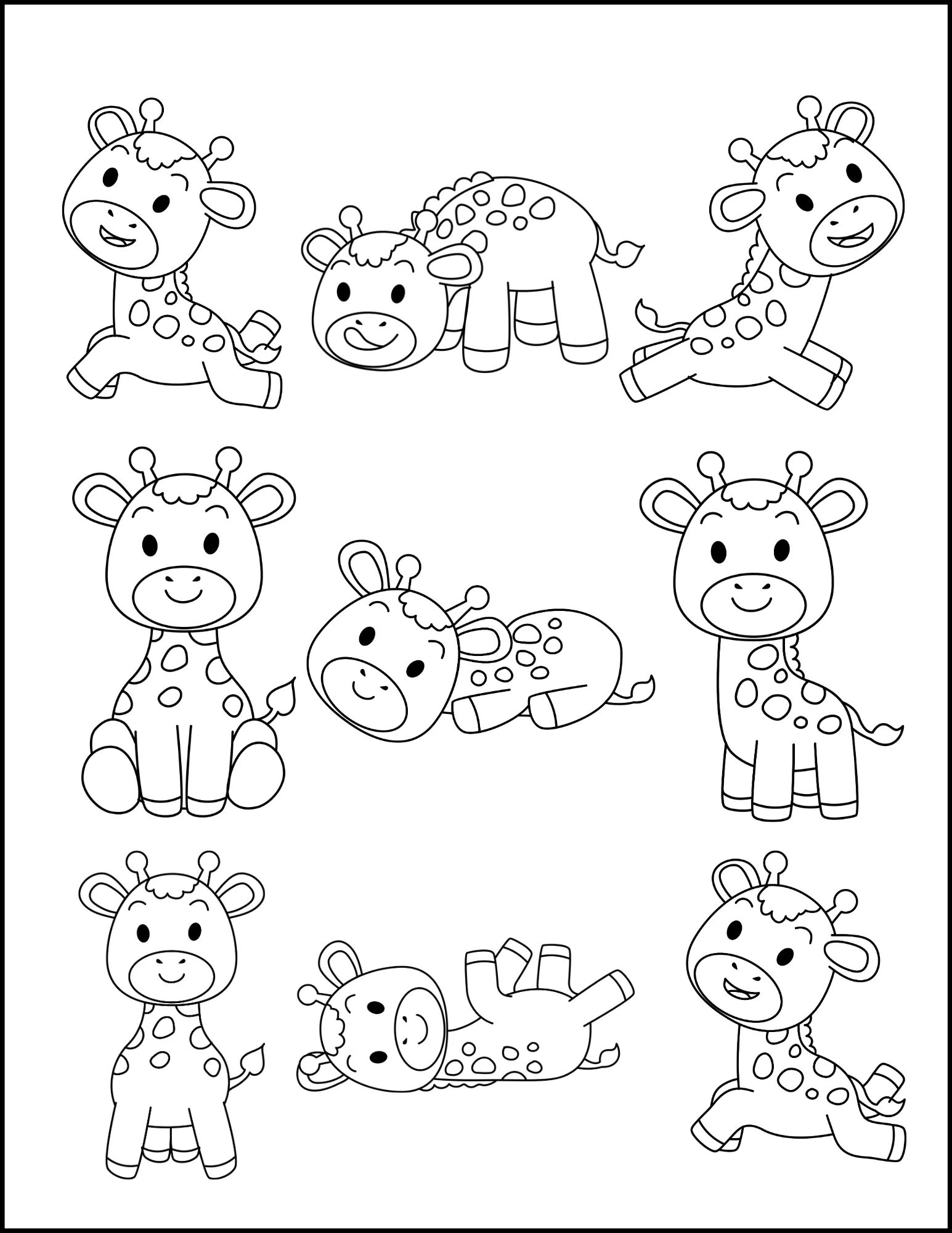 Cute Animals: Printable Coloring Book – Kittens, Ducklings, Foxes, and More!