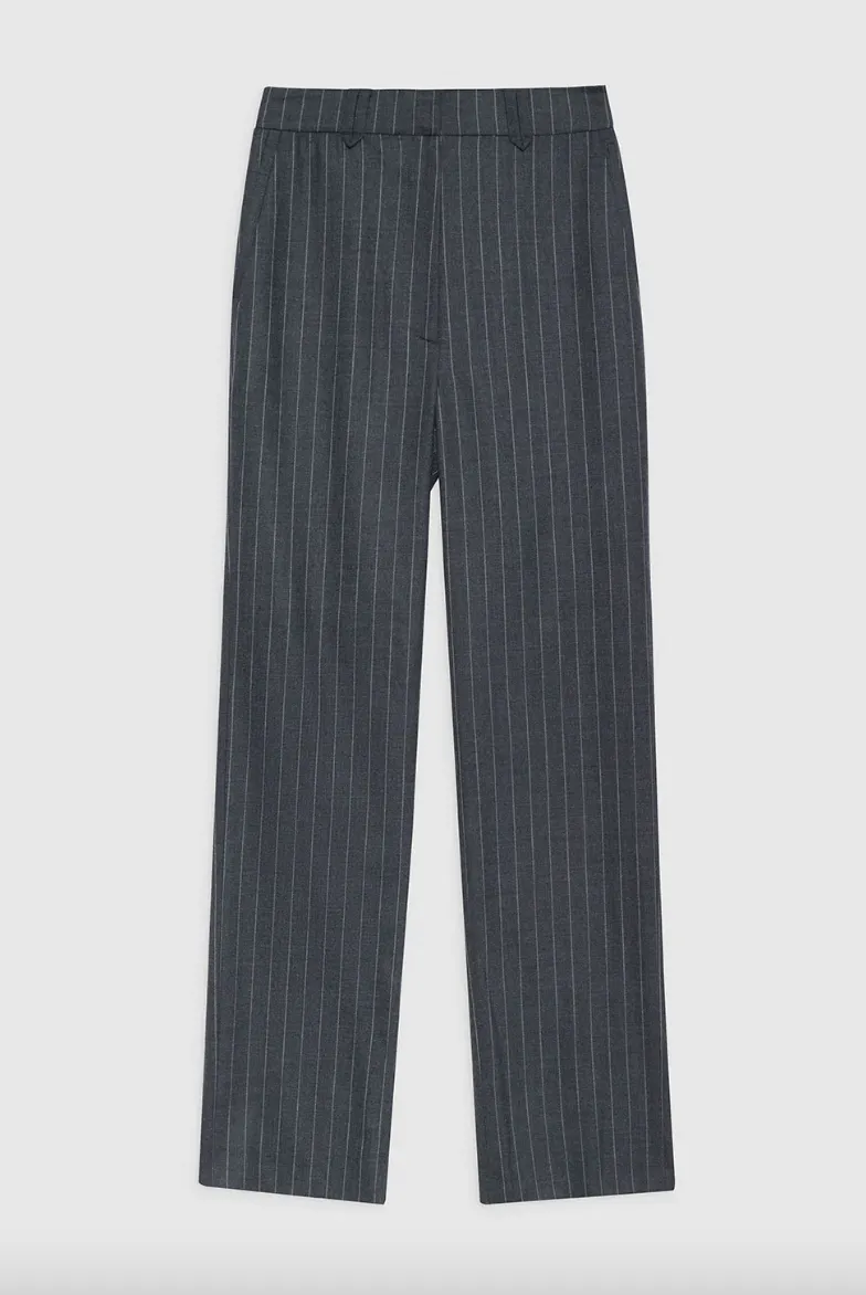 DREW PANT GREY PINSTRIPE - 10 & 12
