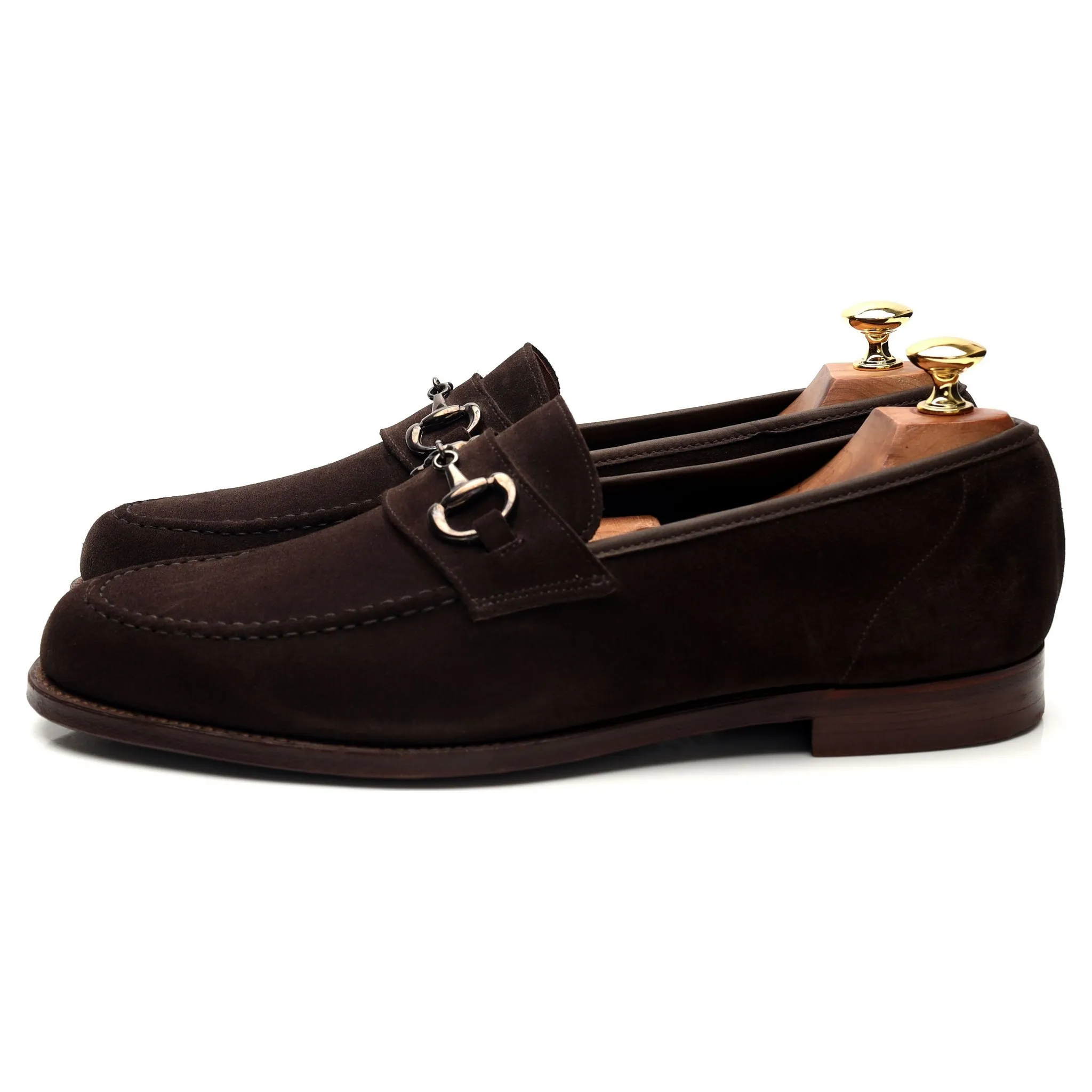 'Finchley 2' Dark Brown Suede Horse-bit Loafer UK 9.5 E