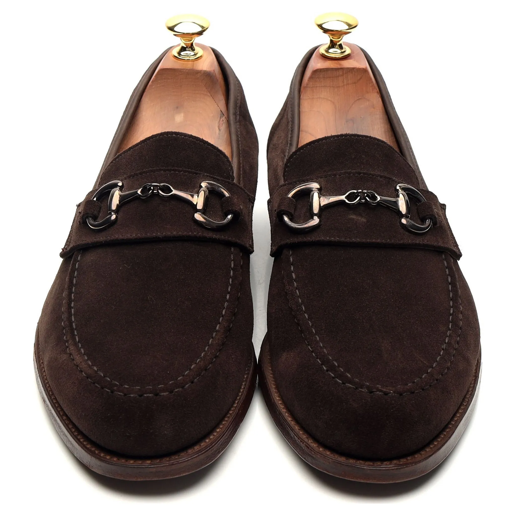 'Finchley 2' Dark Brown Suede Horse-bit Loafer UK 9.5 E