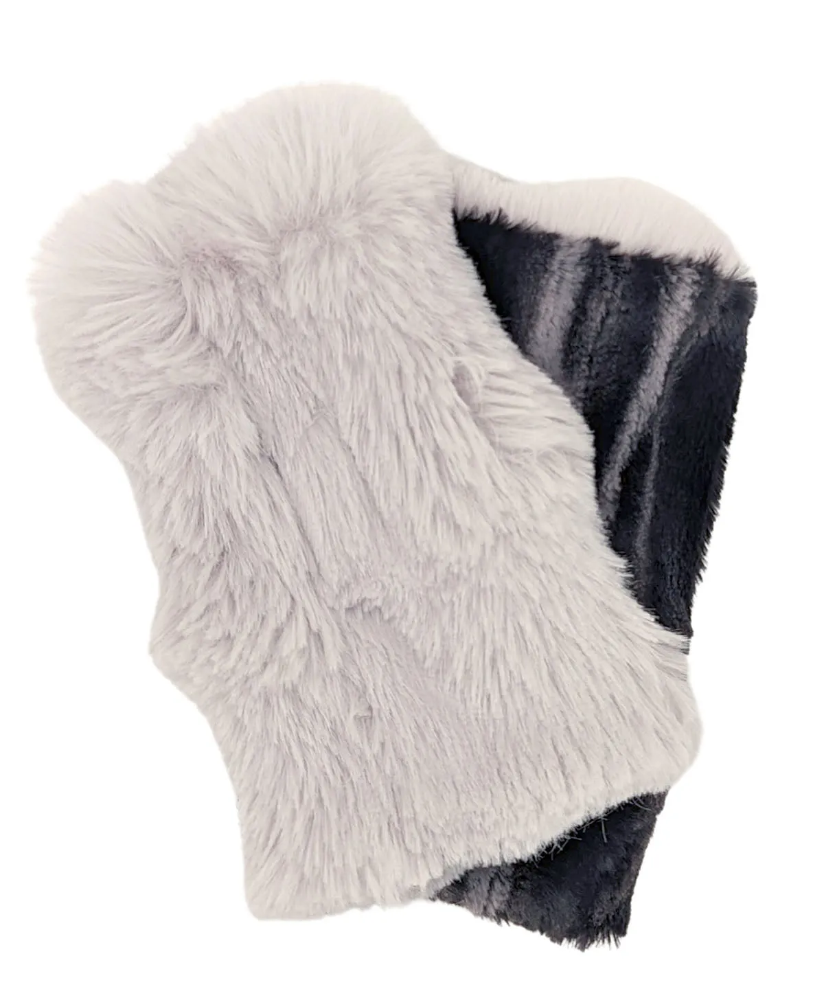 Fingerless / Texting Gloves, Reversible - Enchanted Dreams Faux Fur
