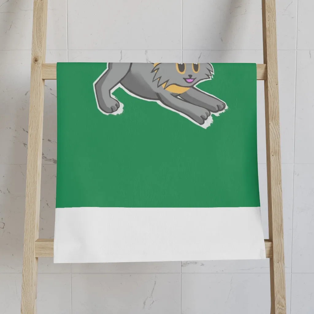 Grey Kitty Hand Towel