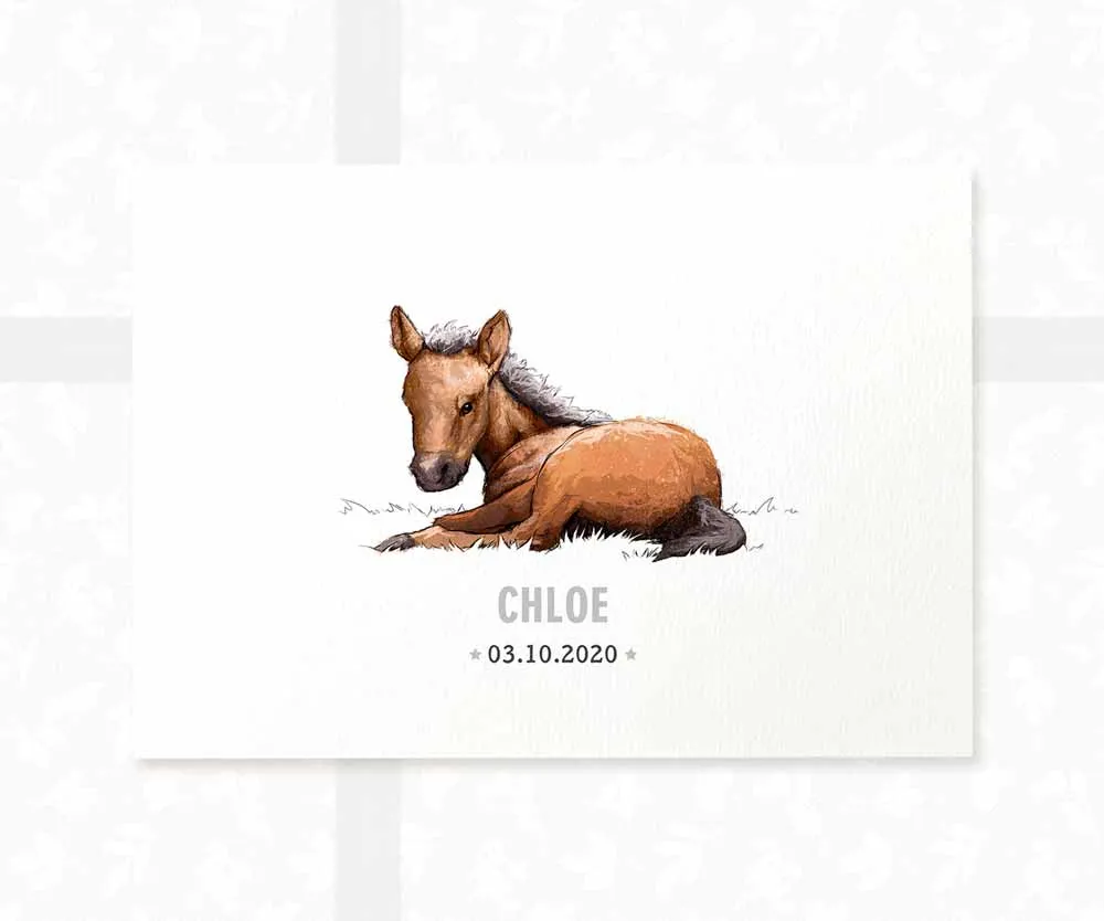 Horse Personalised Baby Name Print