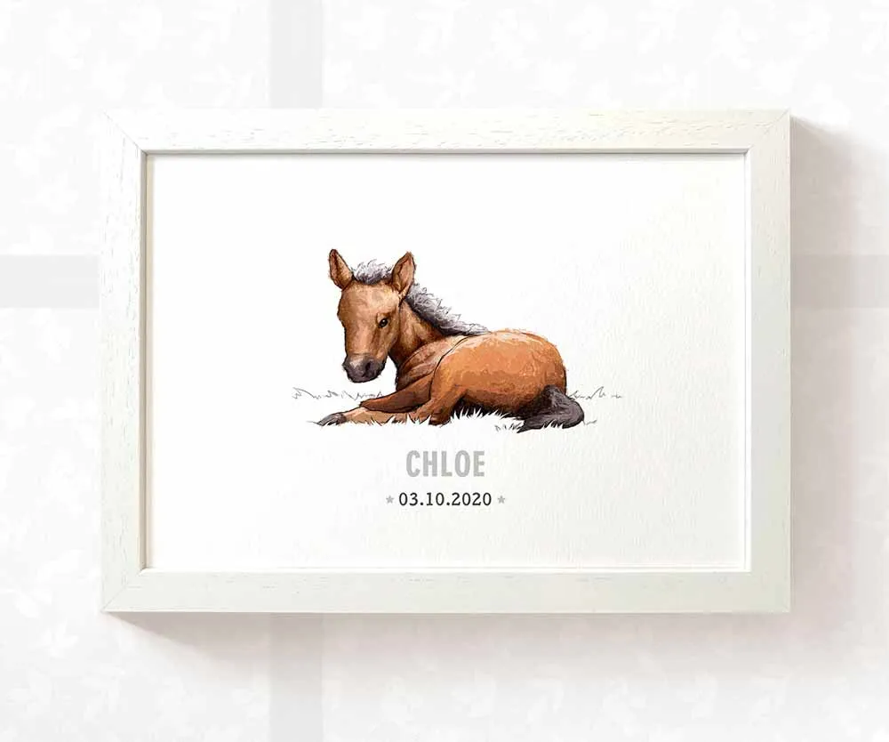 Horse Personalised Baby Name Print