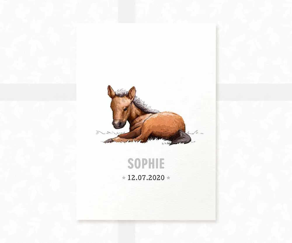 Horse Personalised Baby Name Print