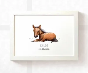 Horse Personalised Baby Name Print