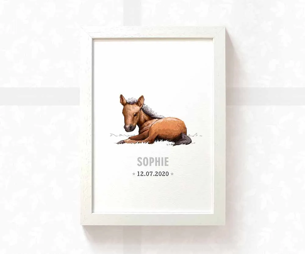 Horse Personalised Baby Name Print