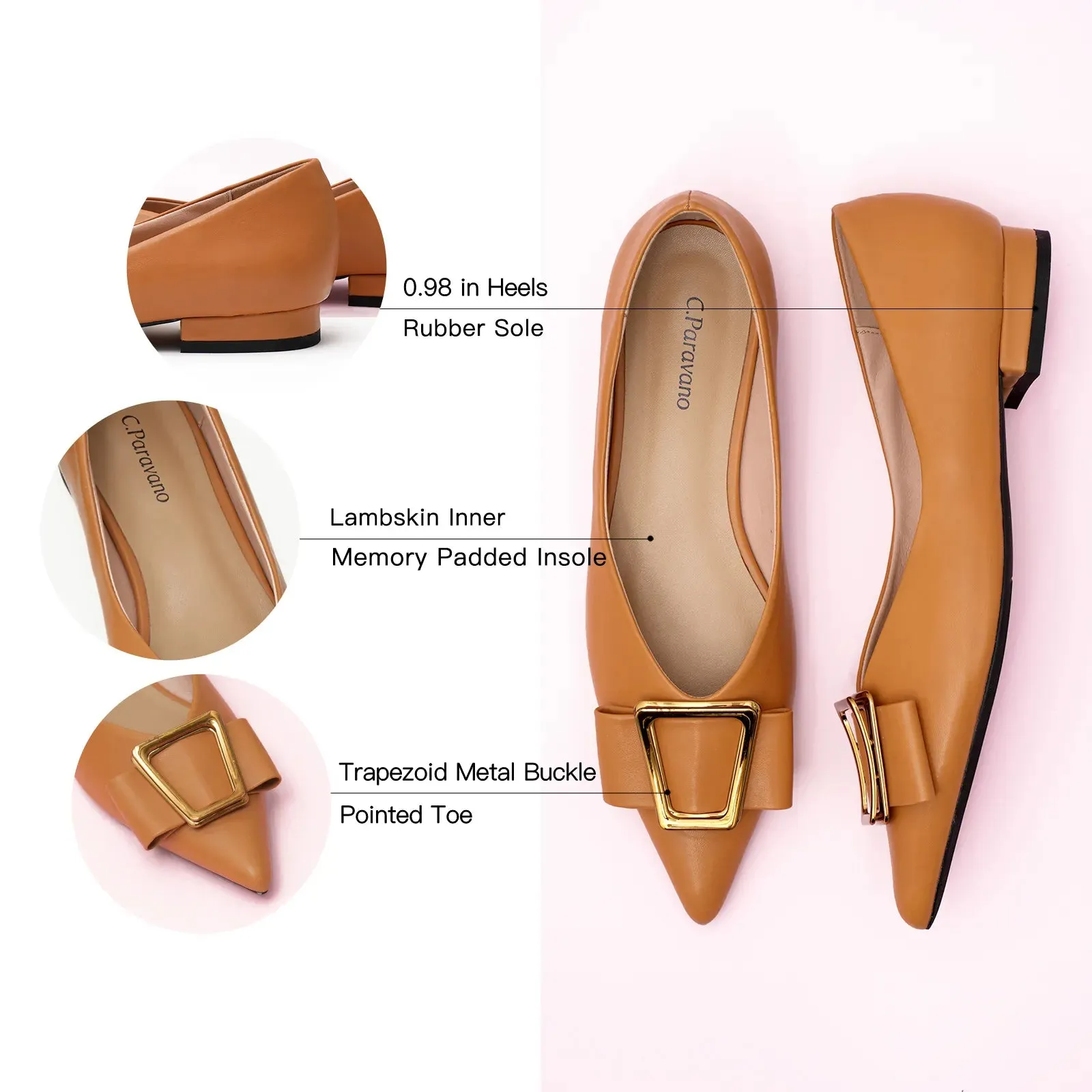 Hot Geometric Buckle Pointed Toe Flats