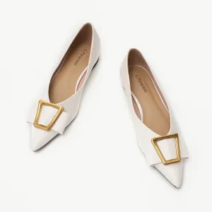 Hot Geometric Buckle Pointed Toe Flats