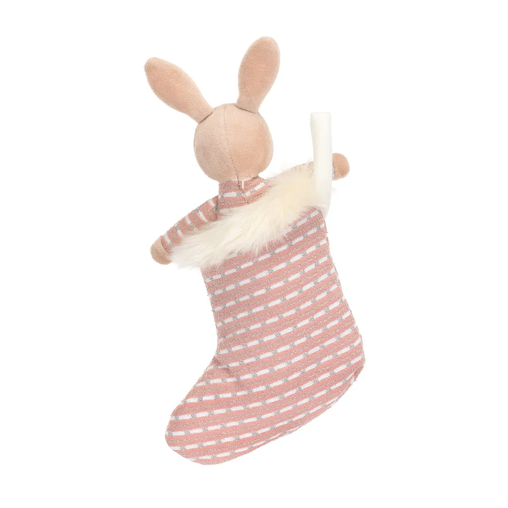 Jellycat - Pink Shimmer Stocking Bunny