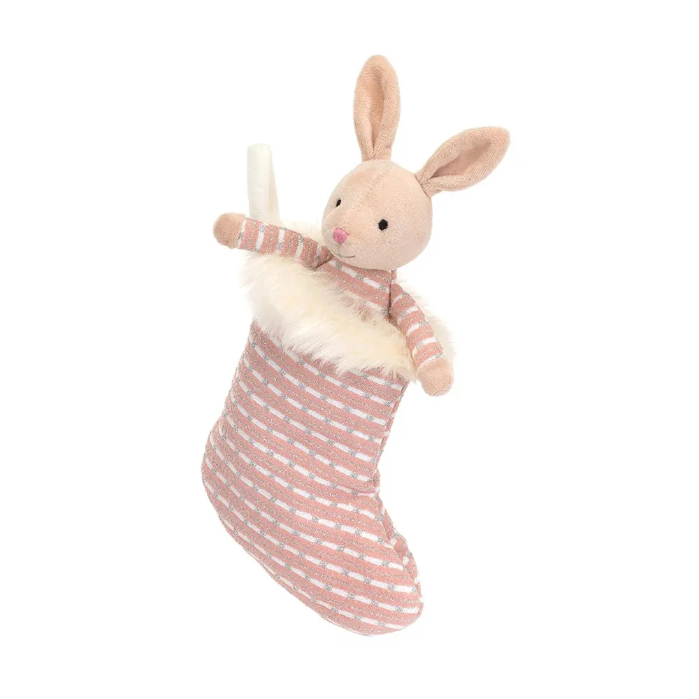 Jellycat - Pink Shimmer Stocking Bunny