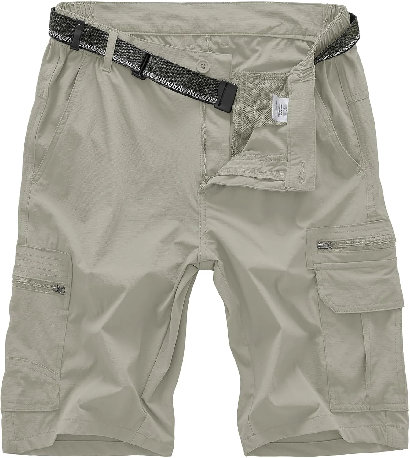 Jessie Kidden Mens Outdoor Casual Expandable Waist Lightweight Water Resistant Quick Dry Fishing Hiking Shorts