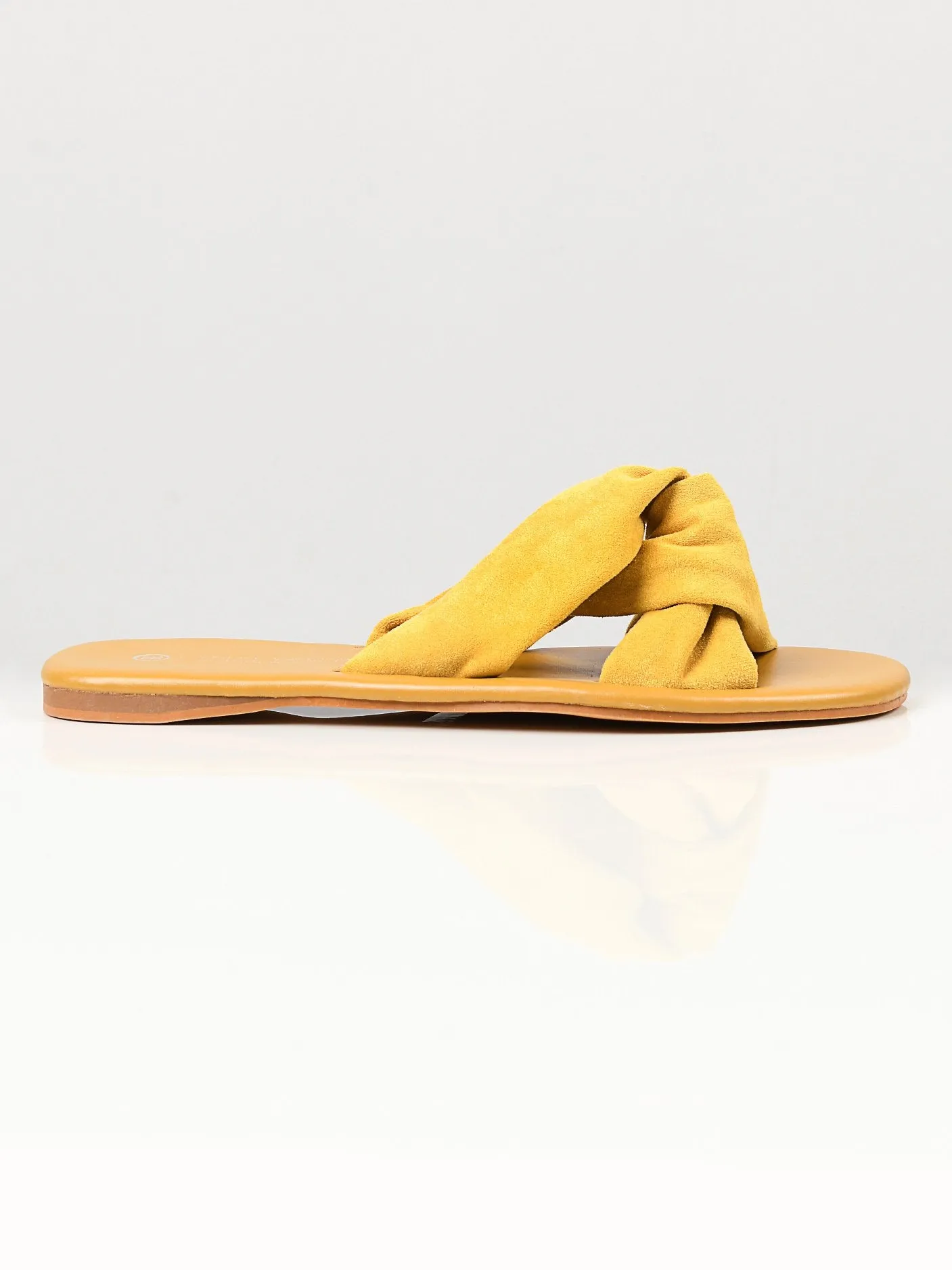 Knotted Suede Flats - Yellow