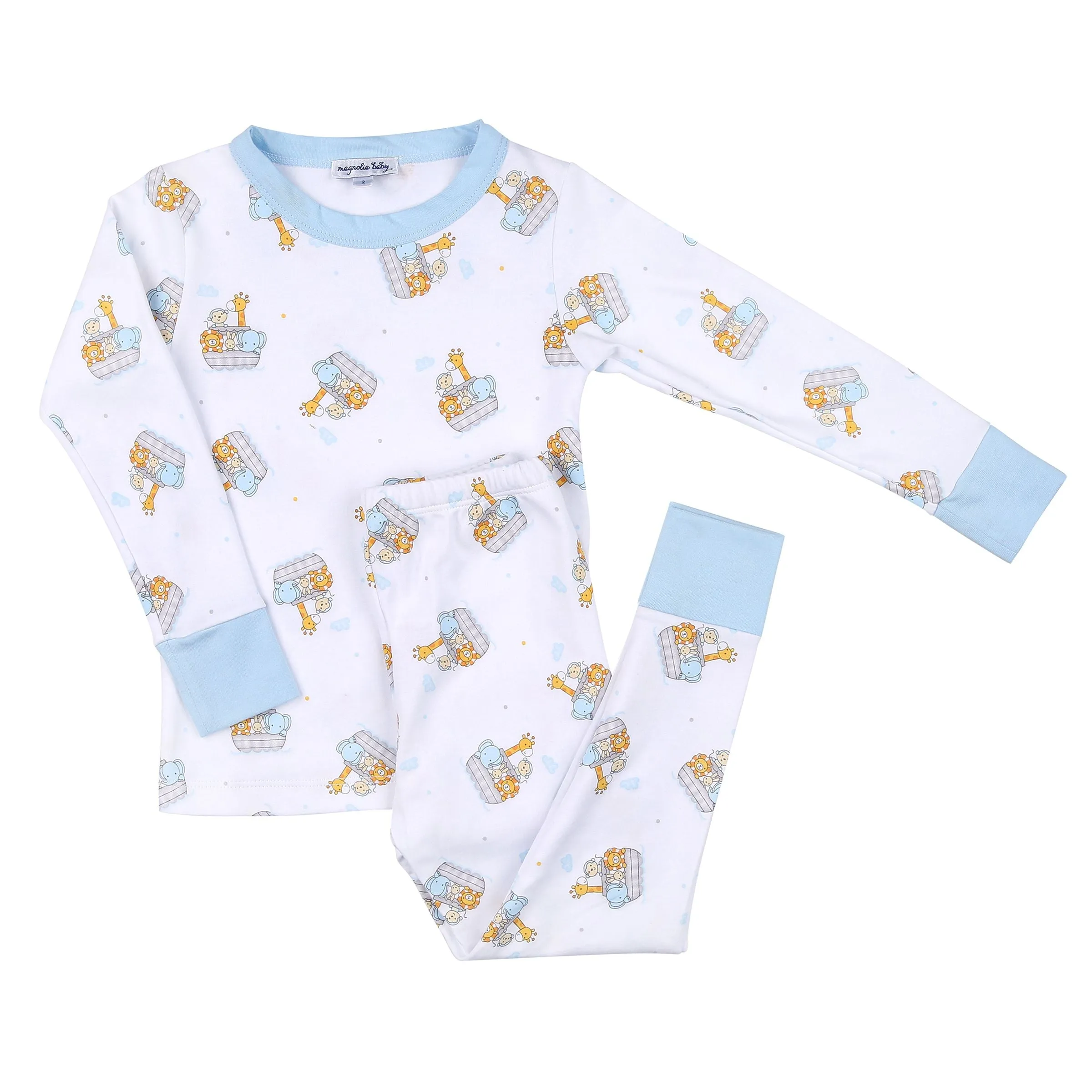 Magnolia Baby Long Sleeve PJ Set - Two by Two Light Blue