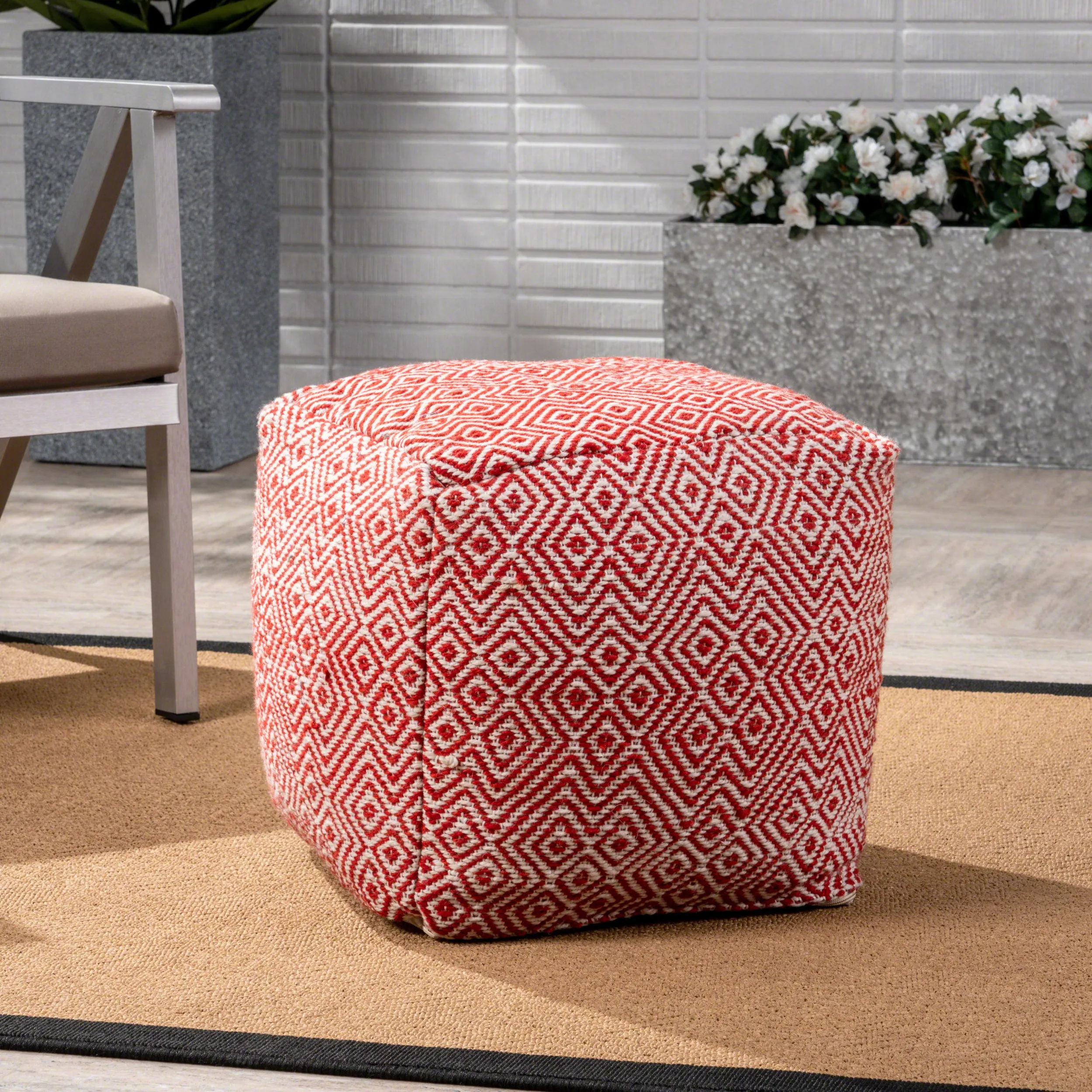 Martos Outdoor/Indoor Modern Boho Pouf