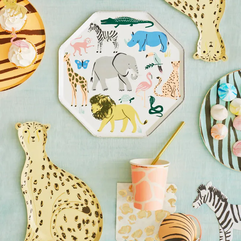 Meri Meri Safari Animals Plates - Dinner 8 Pkt