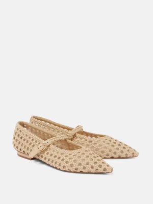 Open-knit Mary Jane flats