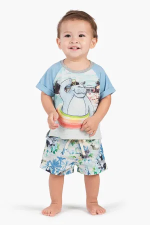 Paper Wings Hawaiian Baby Boys Swim Boardshort