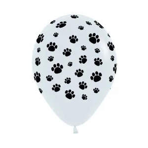 Paw Print Balloons - 12 Pkt