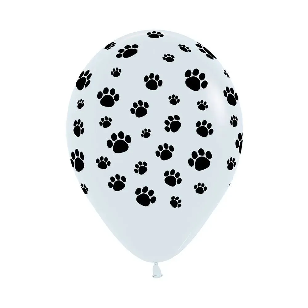 Paw Print Balloons - 12 Pkt