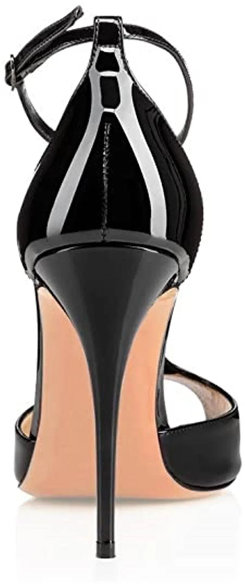 Peep Toe T-Strap Patent Leather Sandals