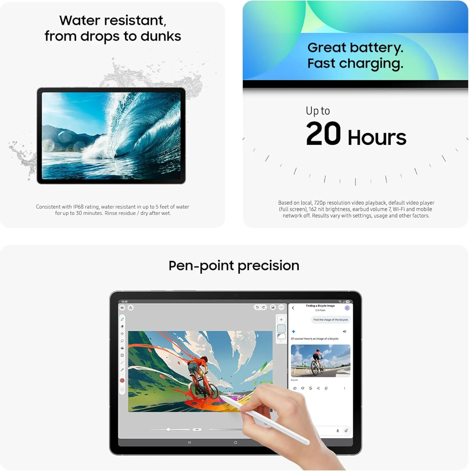 SAMSUNG Galaxy Tab S10 FE 128GB WiFi Android Tablet, Large Display, Long Battery Life, Powerful Processor, S Pen, Expandable Storage, US Version, 2025, 2 Yr Manufacturer Warranty, Blue