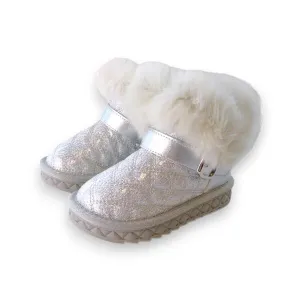 Silver Fur Trim Quilted Boot