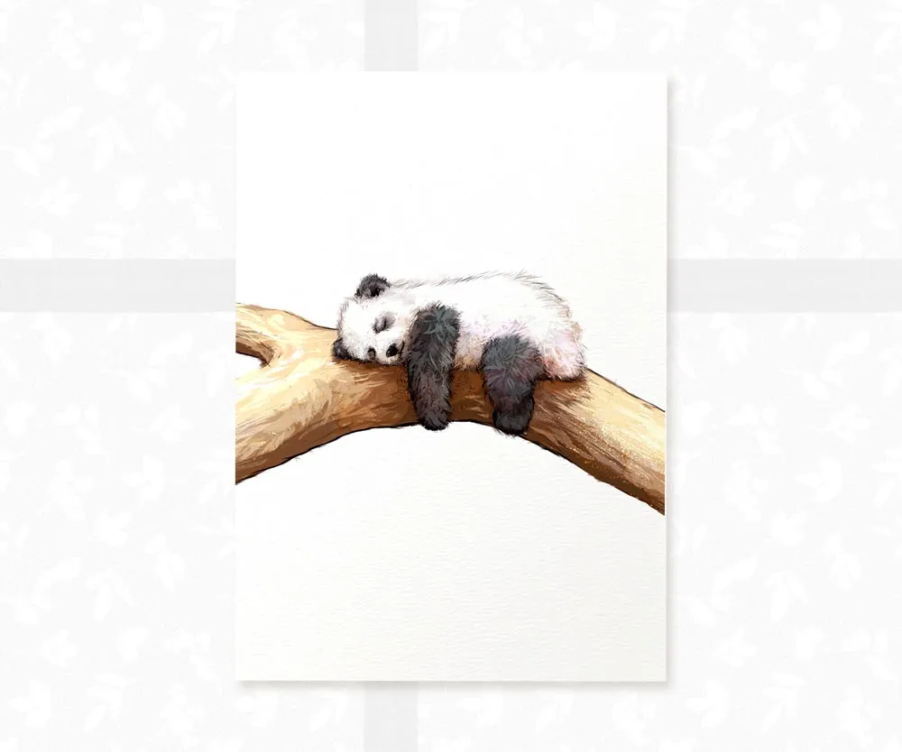 Sleeping Panda Nursery Print