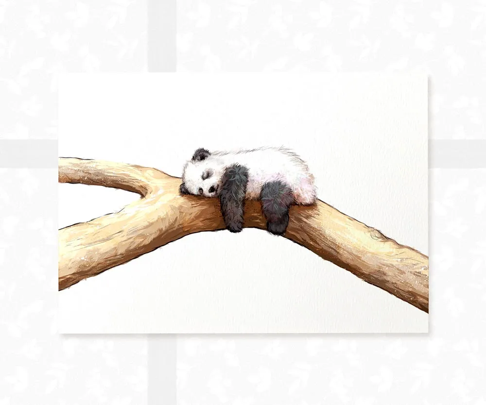 Sleeping Panda Nursery Print