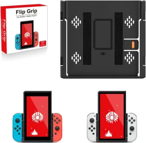 Switch Flip Grip for Nintendo Switch OLED, Switch Portrait Mode Flip Grip Handheld Vertical Mode Orientation Works with Joy-con Grips Stand