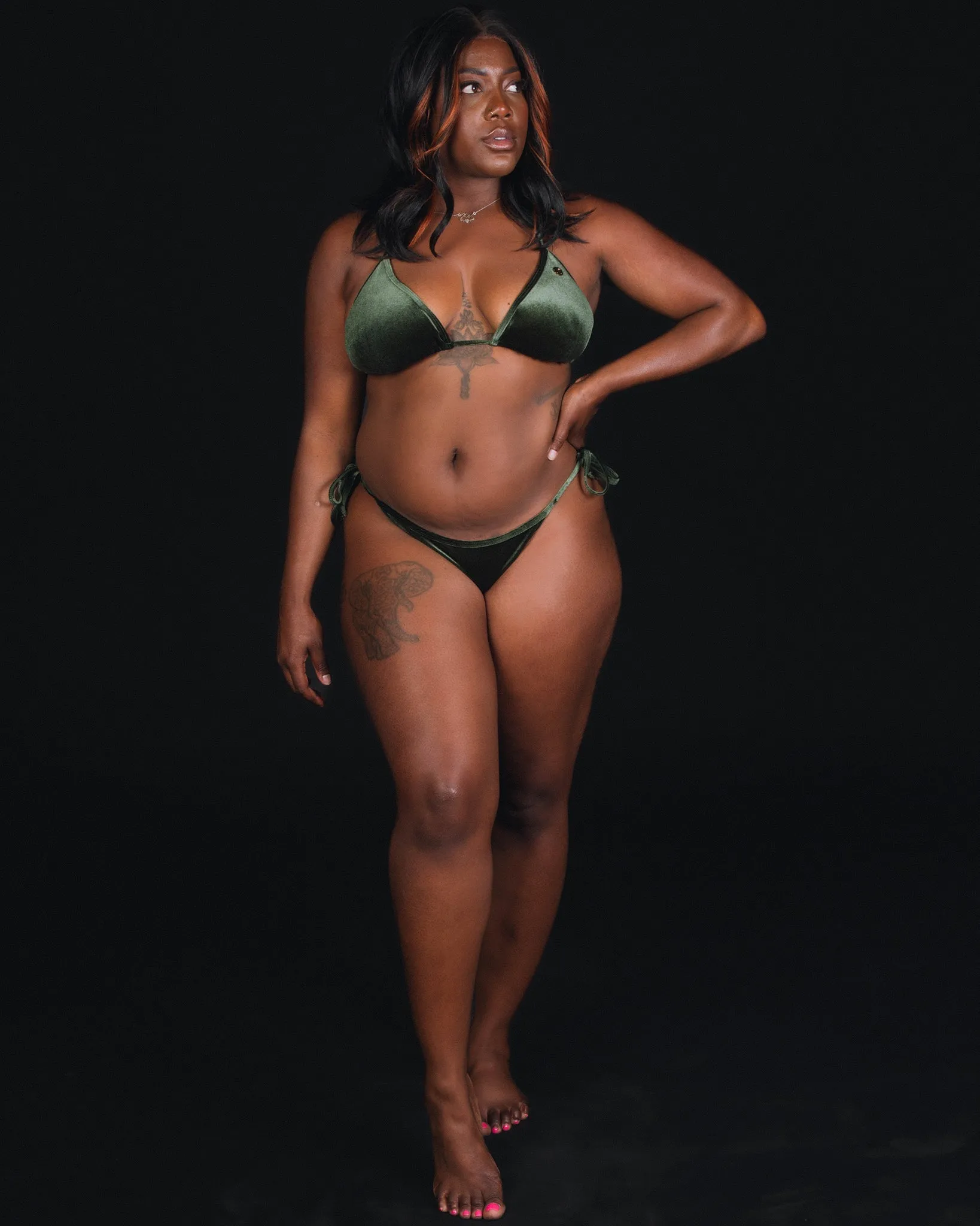 Women's Velvetini String Bikini Bottom - Green